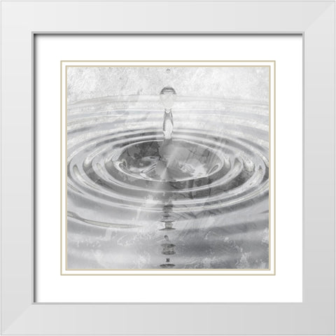 Silver Droplet White Modern Wood Framed Art Print with Double Matting by Prime, Marcus