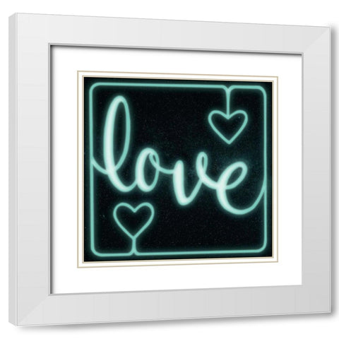 Space Love White Modern Wood Framed Art Print with Double Matting by Prime, Marcus