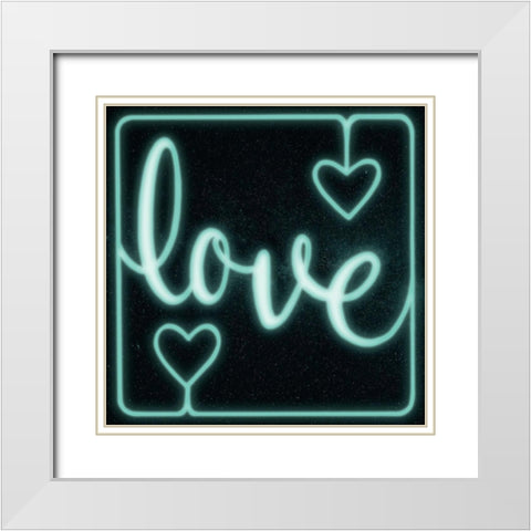 Space Love White Modern Wood Framed Art Print with Double Matting by Prime, Marcus