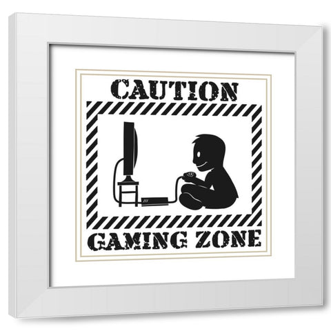 Gaming Zone White Modern Wood Framed Art Print with Double Matting by Prime, Marcus