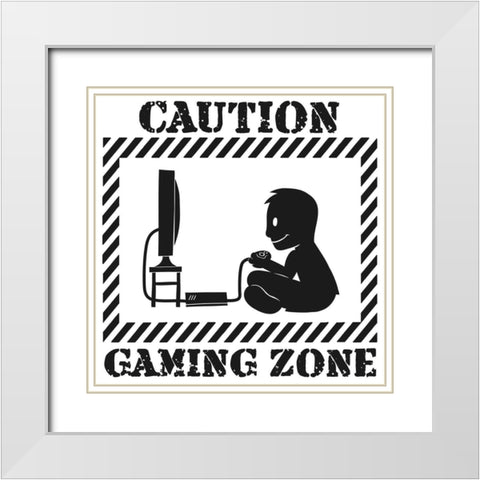 Gaming Zone White Modern Wood Framed Art Print with Double Matting by Prime, Marcus