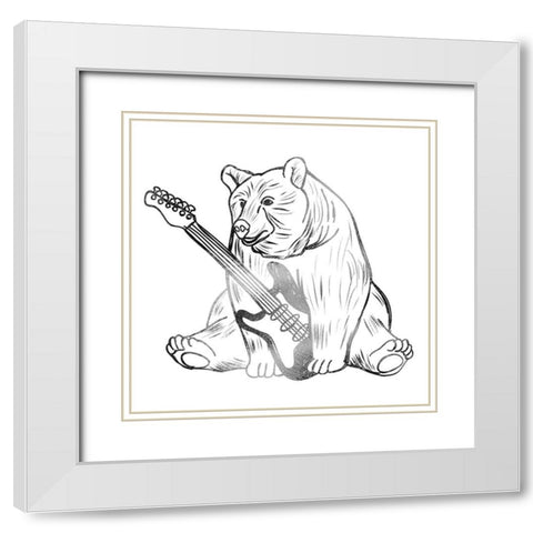 Rockin Bear White Modern Wood Framed Art Print with Double Matting by Prime, Marcus