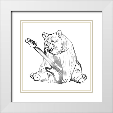 Rockin Bear White Modern Wood Framed Art Print with Double Matting by Prime, Marcus
