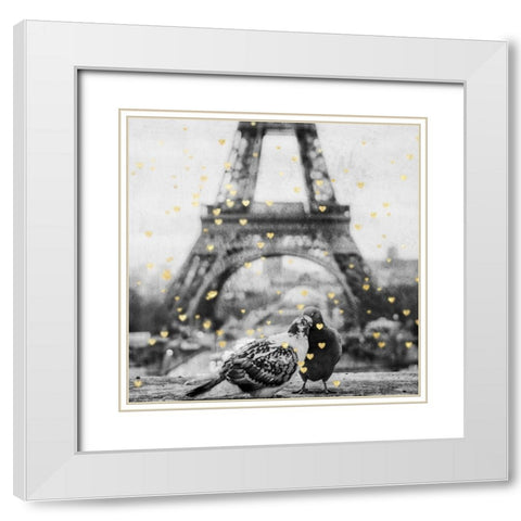 Paris Love 1 White Modern Wood Framed Art Print with Double Matting by Prime, Marcus