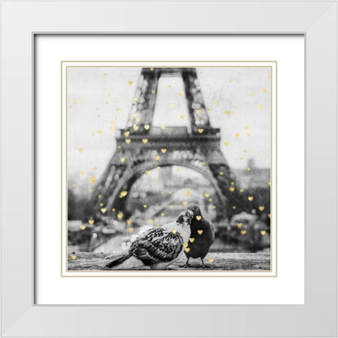 Paris Love 1 White Modern Wood Framed Art Print with Double Matting by Prime, Marcus