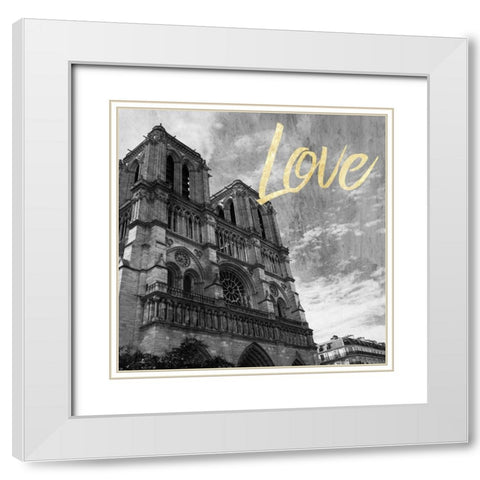 Paris Love 3 White Modern Wood Framed Art Print with Double Matting by Prime, Marcus