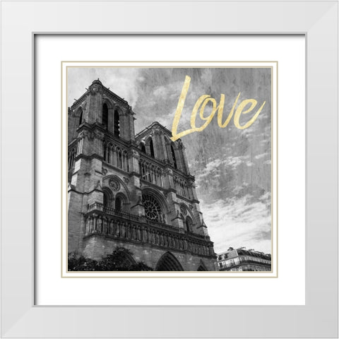 Paris Love 3 White Modern Wood Framed Art Print with Double Matting by Prime, Marcus