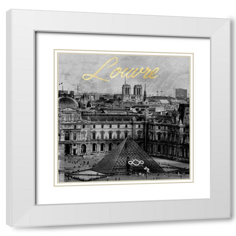 The Louvre White Modern Wood Framed Art Print with Double Matting by Prime, Marcus