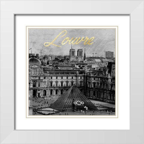The Louvre White Modern Wood Framed Art Print with Double Matting by Prime, Marcus