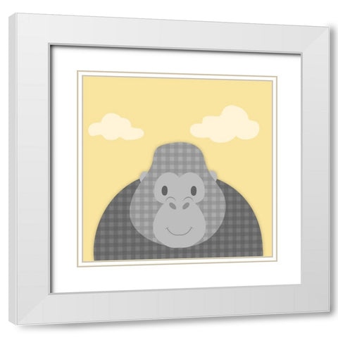 Funky Monkey White Modern Wood Framed Art Print with Double Matting by Prime, Marcus