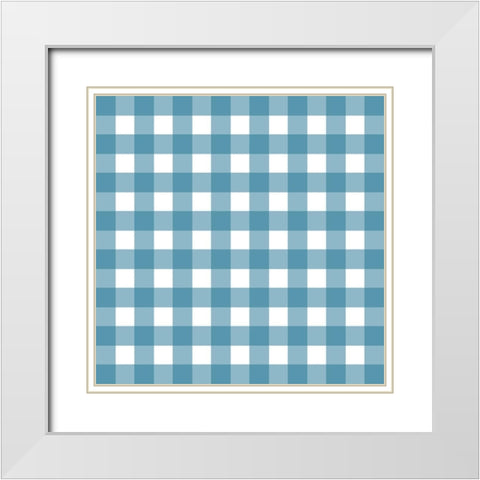 Gingham Pattern 3 White Modern Wood Framed Art Print with Double Matting by Prime, Marcus