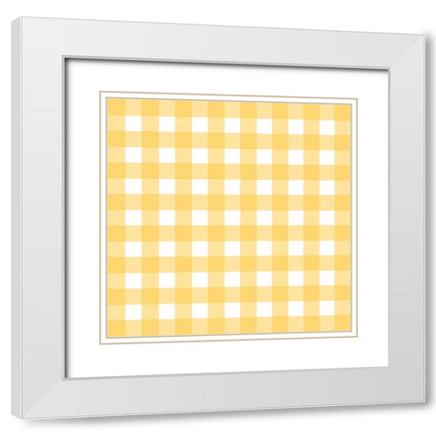 Gingham Pattern 4 White Modern Wood Framed Art Print with Double Matting by Prime, Marcus
