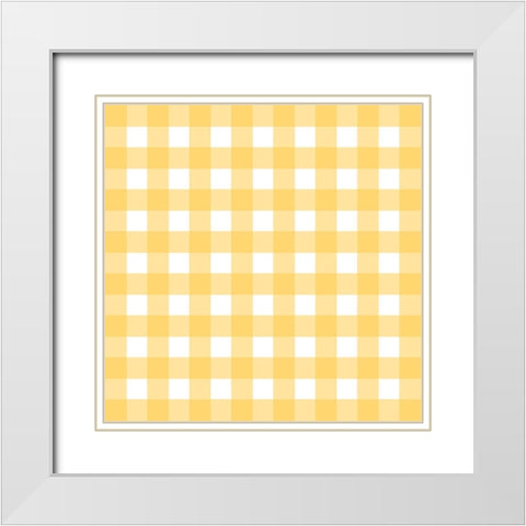 Gingham Pattern 4 White Modern Wood Framed Art Print with Double Matting by Prime, Marcus