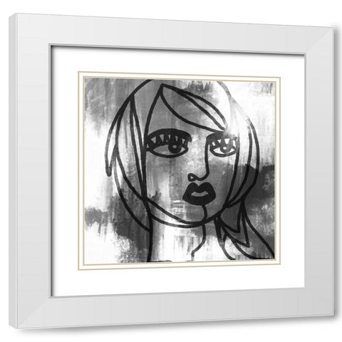 Mademoiselle 3 White Modern Wood Framed Art Print with Double Matting by Prime, Marcus