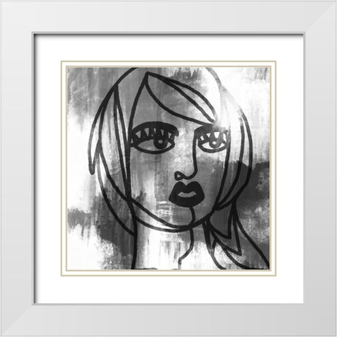 Mademoiselle 3 White Modern Wood Framed Art Print with Double Matting by Prime, Marcus