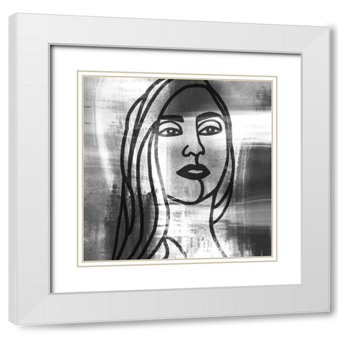 Mademoiselle 4 White Modern Wood Framed Art Print with Double Matting by Prime, Marcus
