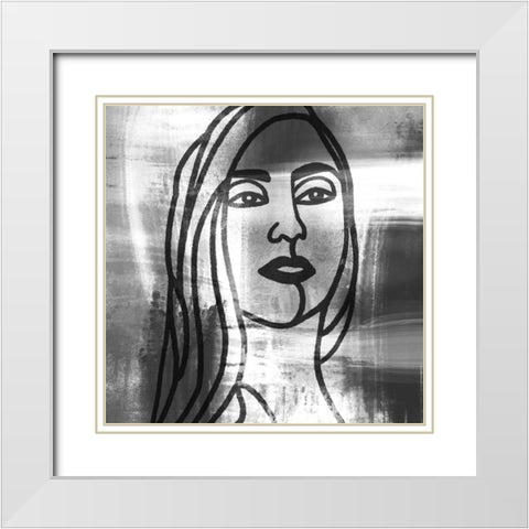 Mademoiselle 4 White Modern Wood Framed Art Print with Double Matting by Prime, Marcus