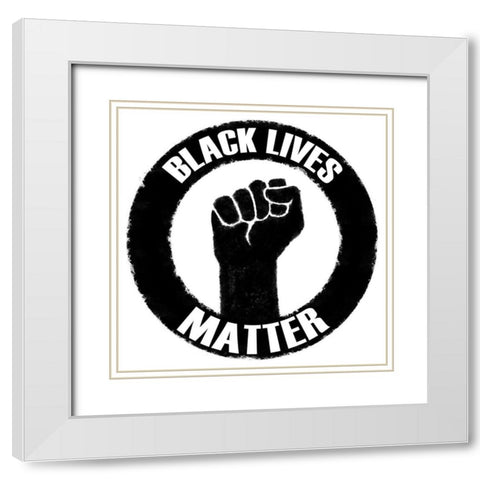 BLM Movement 3 White Modern Wood Framed Art Print with Double Matting by Prime, Marcus