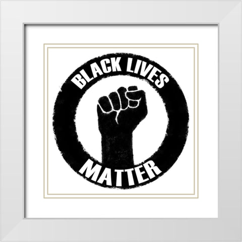 BLM Movement 3 White Modern Wood Framed Art Print with Double Matting by Prime, Marcus