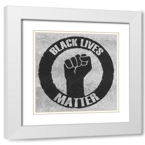 BLM Movement 1 White Modern Wood Framed Art Print with Double Matting by Prime, Marcus