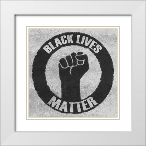 BLM Movement 1 White Modern Wood Framed Art Print with Double Matting by Prime, Marcus