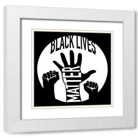 Strong Together White Modern Wood Framed Art Print with Double Matting by Prime, Marcus