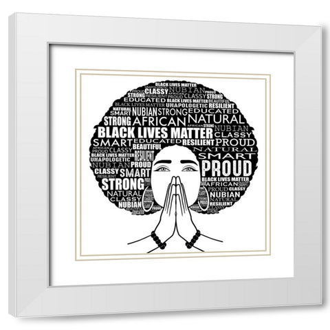 Nubian Queen White Modern Wood Framed Art Print with Double Matting by Prime, Marcus