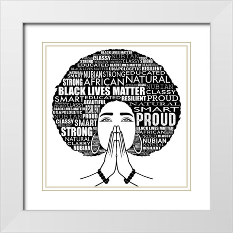 Nubian Queen White Modern Wood Framed Art Print with Double Matting by Prime, Marcus