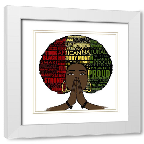 Black History Pride White Modern Wood Framed Art Print with Double Matting by Prime, Marcus