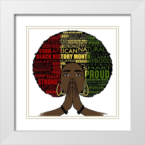 Black History Pride White Modern Wood Framed Art Print with Double Matting by Prime, Marcus