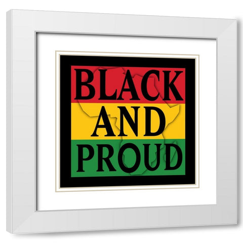 Black and Proud 1 White Modern Wood Framed Art Print with Double Matting by Prime, Marcus