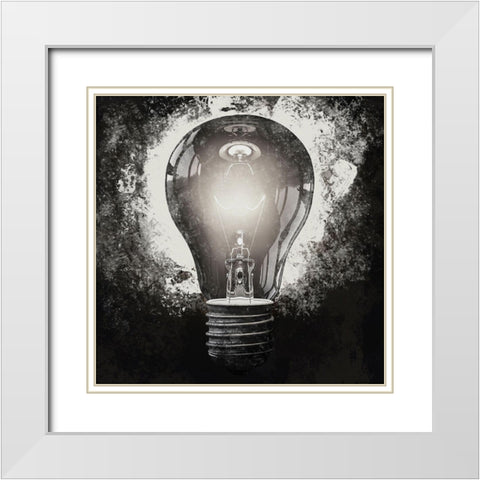 Darkness Shine 1 White Modern Wood Framed Art Print with Double Matting by Prime, Marcus
