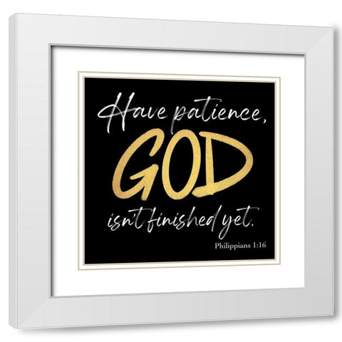 Patient God White Modern Wood Framed Art Print with Double Matting by Prime, Marcus