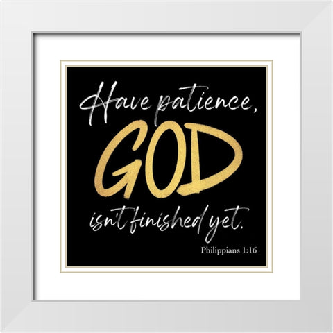 Patient God White Modern Wood Framed Art Print with Double Matting by Prime, Marcus