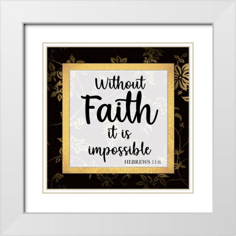 Without Faith White Modern Wood Framed Art Print with Double Matting by Prime, Marcus