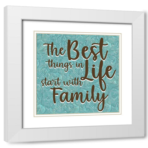 Best Family White Modern Wood Framed Art Print with Double Matting by Prime, Marcus