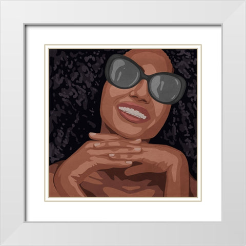 Smiling Beauty White Modern Wood Framed Art Print with Double Matting by Prime, Marcus