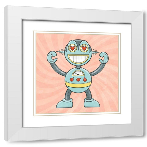 Loving Bot White Modern Wood Framed Art Print with Double Matting by Prime, Marcus