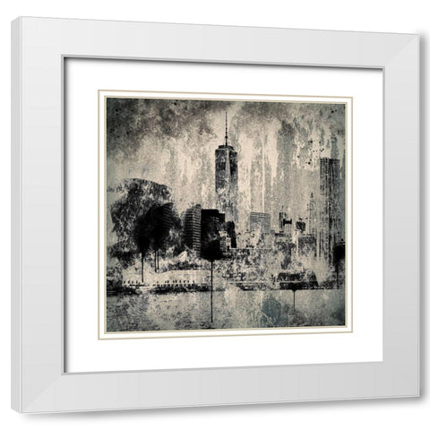 Industrial City White Modern Wood Framed Art Print with Double Matting by Prime, Marcus
