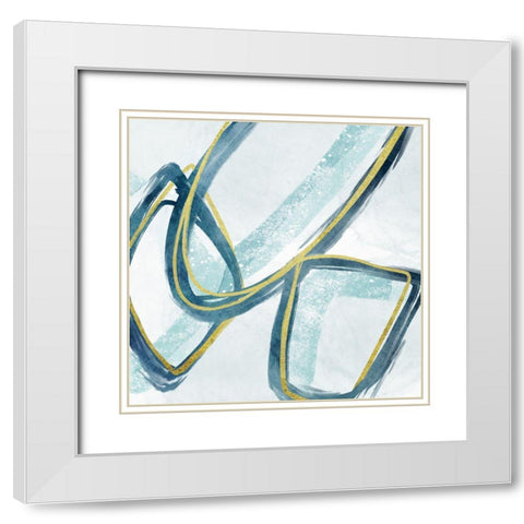 Geometric Collision 1 White Modern Wood Framed Art Print with Double Matting by Prime, Marcus