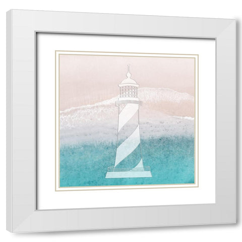 Coastal Lighthouse White Modern Wood Framed Art Print with Double Matting by Prime, Marcus