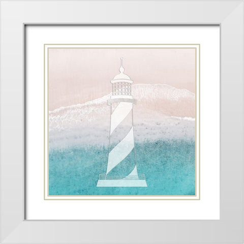 Coastal Lighthouse White Modern Wood Framed Art Print with Double Matting by Prime, Marcus