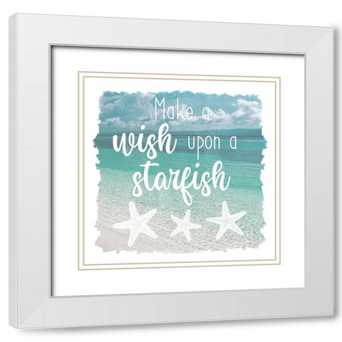 Starfish Wish White Modern Wood Framed Art Print with Double Matting by Prime, Marcus