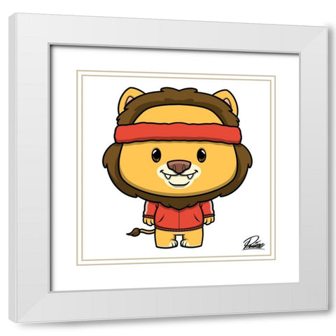 Lucas Lion White Modern Wood Framed Art Print with Double Matting by Prime, Marcus