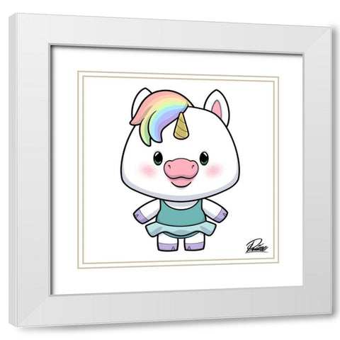 Zoe Unicorn White Modern Wood Framed Art Print with Double Matting by Prime, Marcus