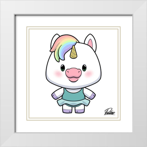 Zoe Unicorn White Modern Wood Framed Art Print with Double Matting by Prime, Marcus