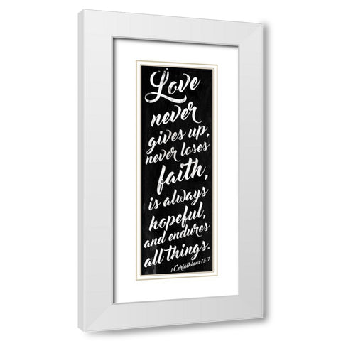 Love Never Black White Modern Wood Framed Art Print with Double Matting by Villa, Mlli
