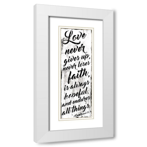 Love Never White White Modern Wood Framed Art Print with Double Matting by Villa, Mlli