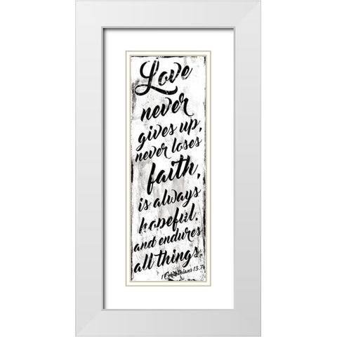 Love Never White White Modern Wood Framed Art Print with Double Matting by Villa, Mlli
