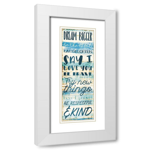 Dream Bigger White Modern Wood Framed Art Print with Double Matting by Villa, Mlli